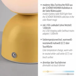 Akku-Tischleuchte Rudi