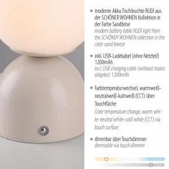 Akku-Tischleuchte Rudi