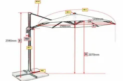 Ampelschirm Ravenna AX 300 x 300 cm