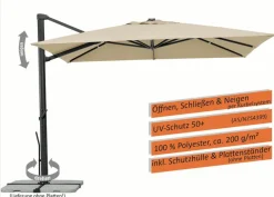 Ampelschirm Rhodos Smart 300 x 300 cm
