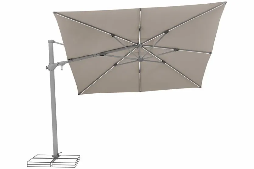 Ampelschirm Varioflex LED 300 x 300 cm