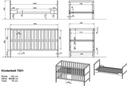 Babybett Alkmaar 70 x 140 cm