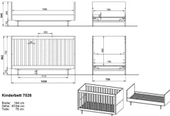 Babybett Tomino 70 x 140 cm
