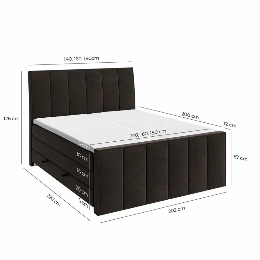 Boxspringbett Vertical 180 x 200 cm
