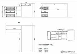 Eckschreibtisch Lissabon