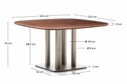 Esstisch Melvar 121 x 121 cm