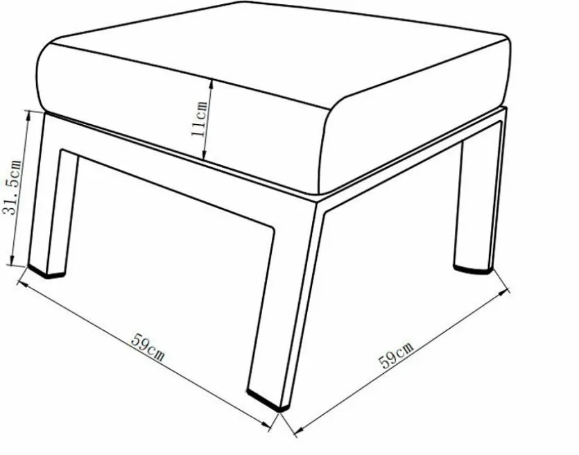 Gartenhocker Deluxe Lounge Alu