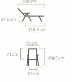 Gartenliege Kedline, Alu/Textilene