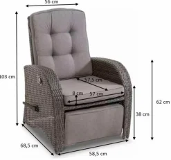 Gartensessel Deluxe Lounge Grau