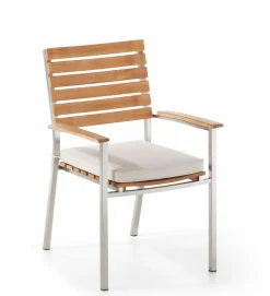 Gartenstuhl Madura, Edelstahl/Teak
