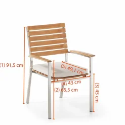 Gartenstuhl Madura, Edelstahl/Teak