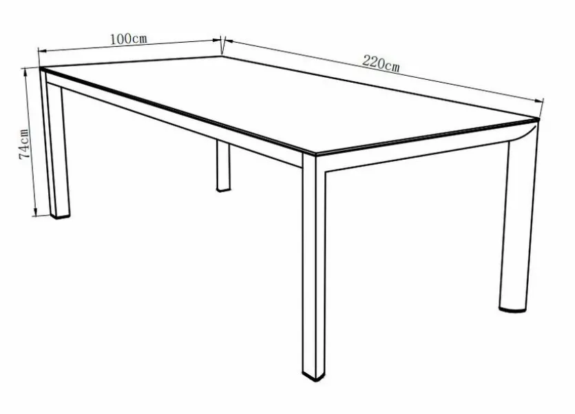 Gartentisch Deluxe Alu 220 x 100