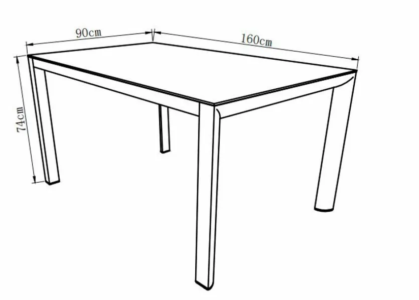 Gartentisch Deluxe Alu 160 x 90