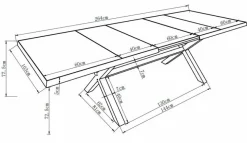 Gartentisch ausziehbar Luna 204/264 x 100 cm