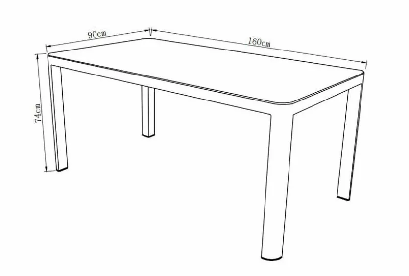 Gartentisch Luca 160x90 cm, Aluminium