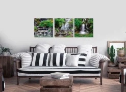 Glasbild 3tlg. Waterfall I
