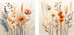 Glasbild 20 x 40 cm Boho Flowers III
