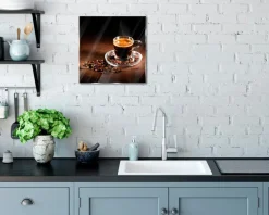 Glasbild 30 x 30 cm Espresso V