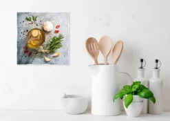 Glasbild 20 x 20 cm Herbs and Spices Grey I