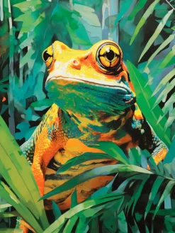 Glasbild 30 x 40 cm Jungle Frog