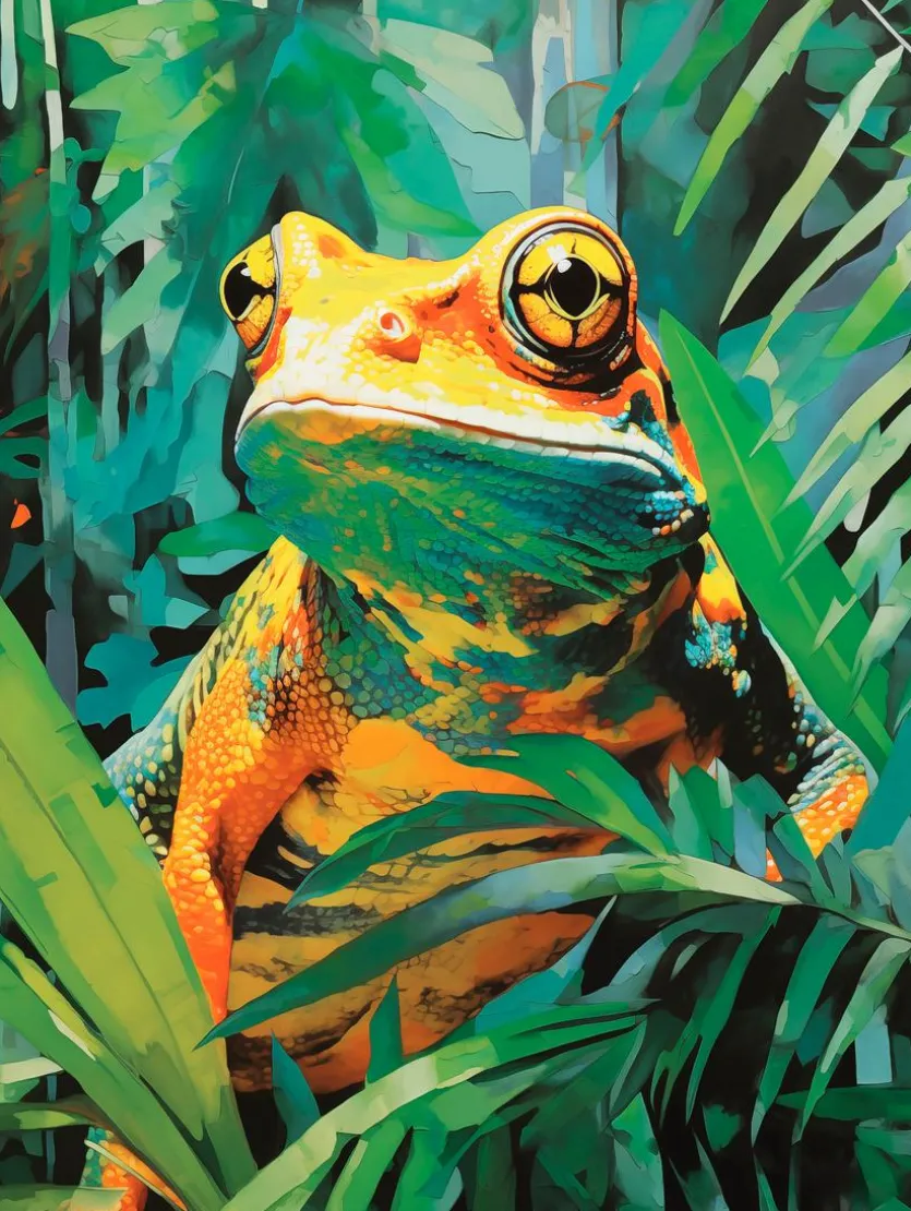 Glasbild 30 x 40 cm Jungle Frog