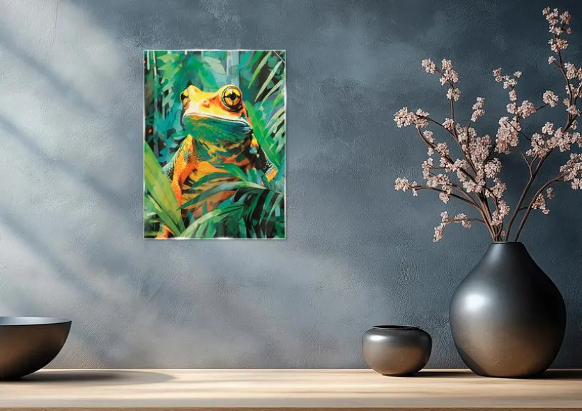 Glasbild 30 x 40 cm Jungle Frog