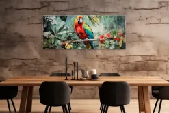 Glasbild 50 x 125 cm Jungle Parrot III