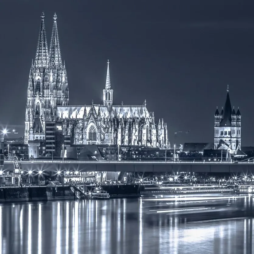 Glasbild 30 x 30 cm Kölner Dom XII