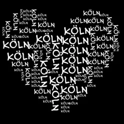 Glasbild 30 x 30 cm Köln - Herz