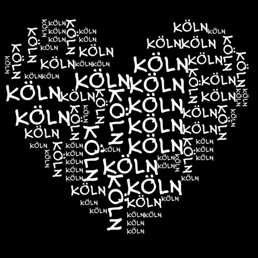 Glasbild 30 x 30 cm Köln - Herz