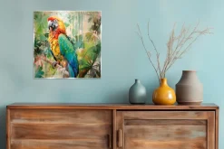 Glasbild 30 x 30 cm Parrot Jungle I