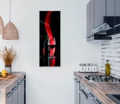 Glasbild 30 x 80 cm Red Wine IX