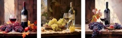 Glasbild 30 x 90 cm Wine Painted I 3tlg.