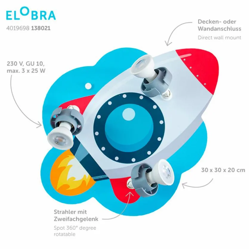 Kinderlampe Rakete