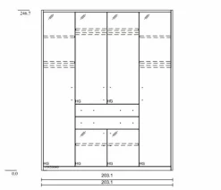 Kleiderschrank DeLuxe 203 x 247 cm