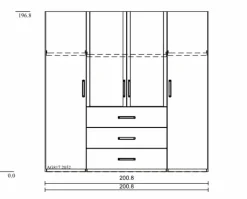 Kleiderschrank Evelyn-F 201 x 197 cm