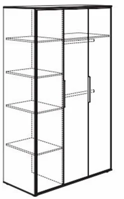Kleiderschrank Lieven 126 x 204 cm
