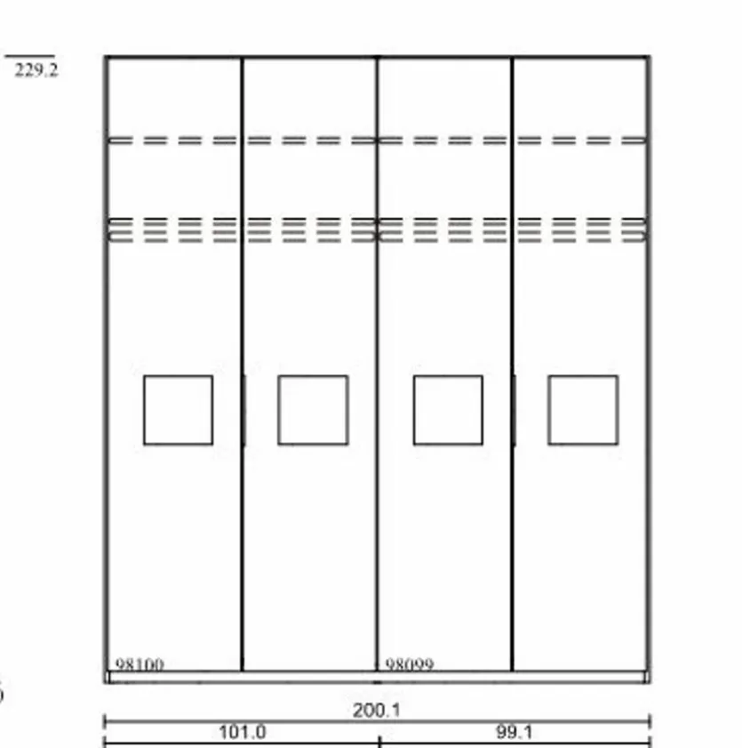 Kleiderschrank Multiline 200 x 231 cm