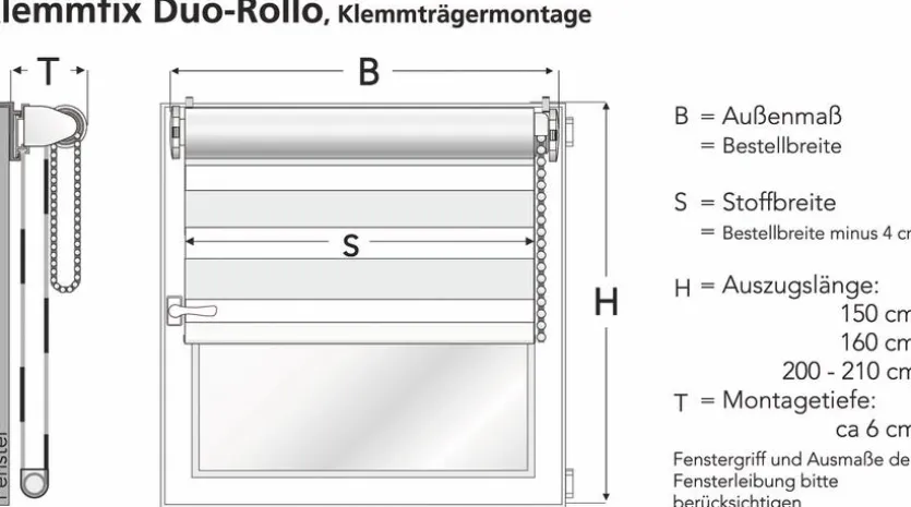 Klemmfix Duo-Rollo Wave 40 x 150 cm
