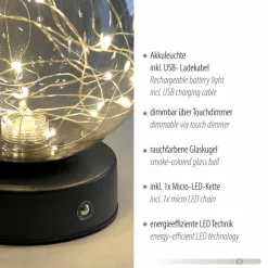 LED-Akkutischleuchte Fadas