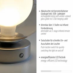 LED-Akkutischleuchte Popup