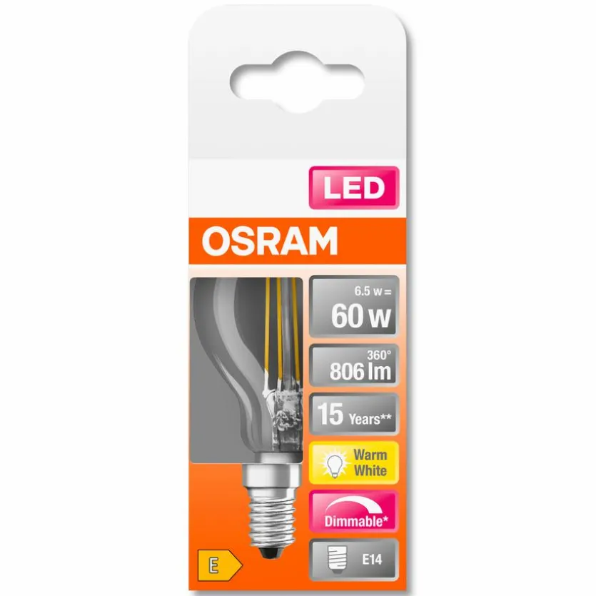 LED-Birne klar E14/ 5,5Watt/ Energie E