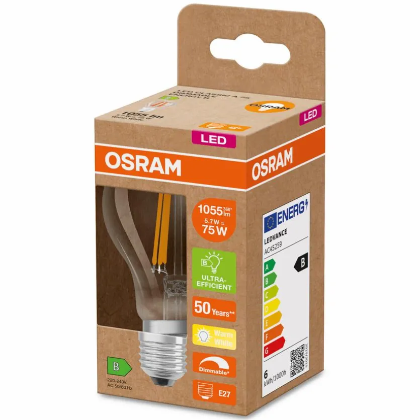 LED-Birne E27/5,7 Watt/Energie B