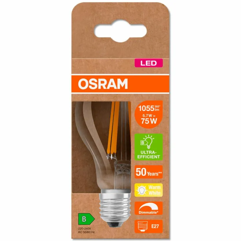 LED-Birne E27/5,7 Watt/Energie B