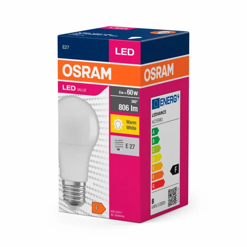LED-Birne E27/8 Watt/Energie F