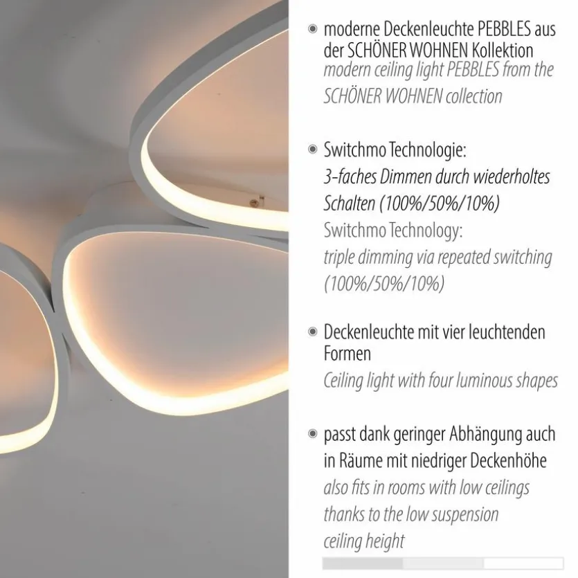 LED-Deckenleuchte Pebbles