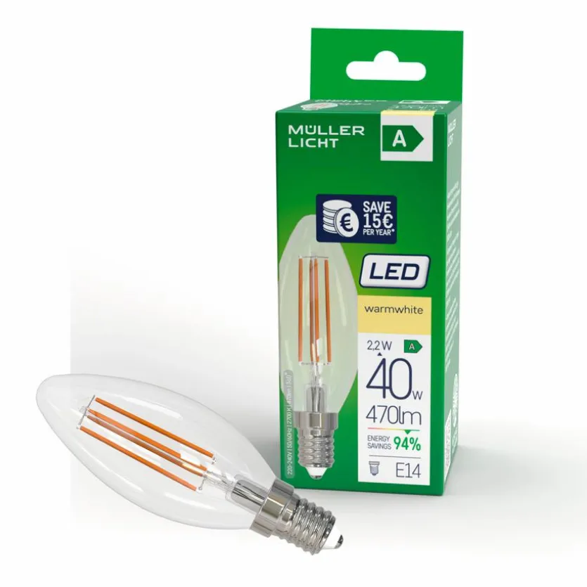 LED-Kerze E14 / 2,2 Watt / Energie A