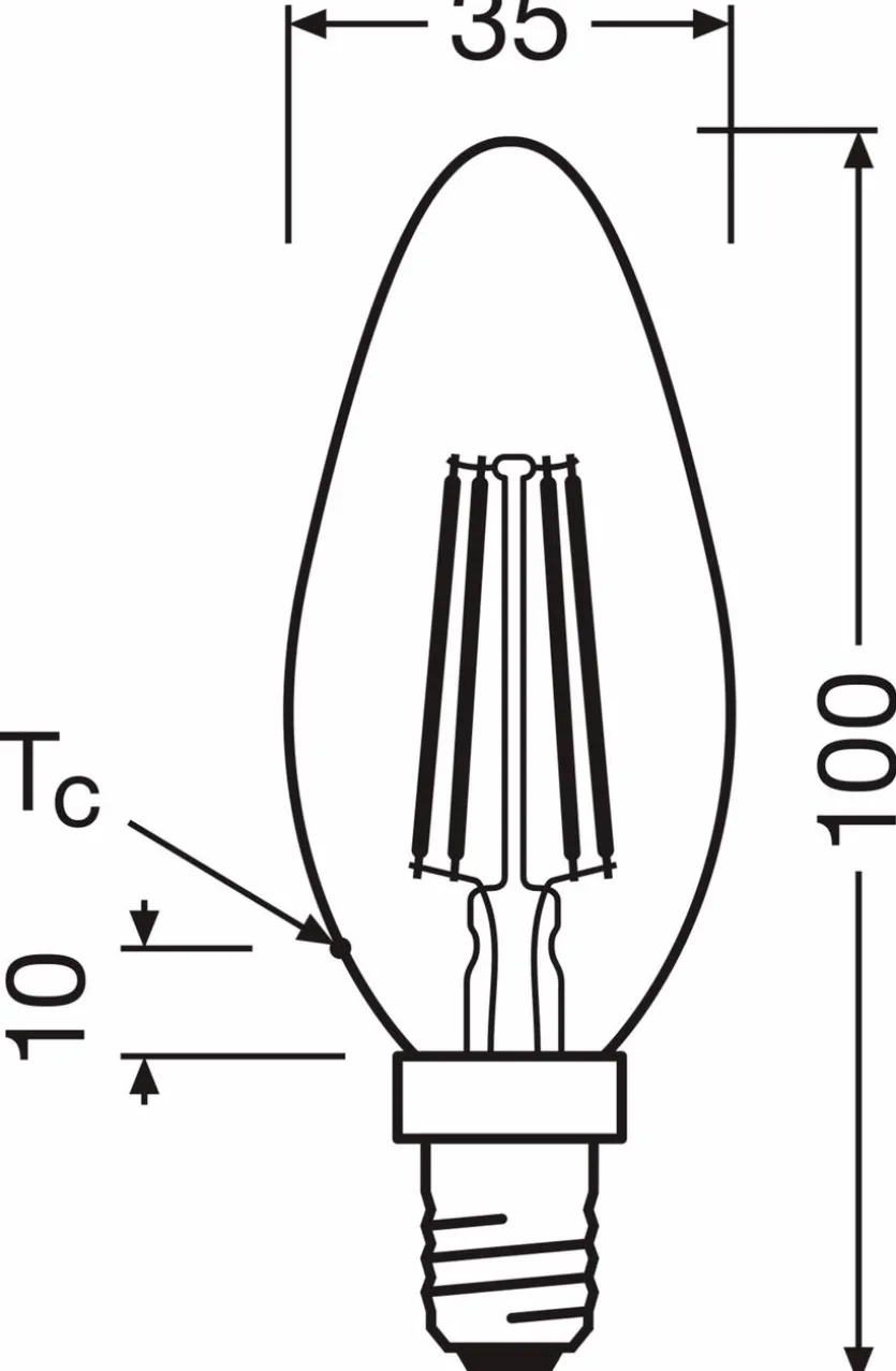 LED-Kerze E14/2,9 Watt/Energie C