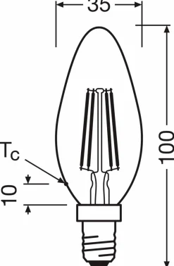 LED-Kerze E14/2,9 Watt/Energie C