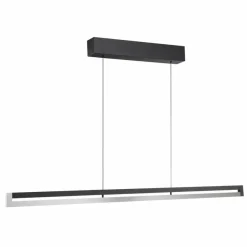 LED-Pendelleuchte Metall, schwarz/chrom